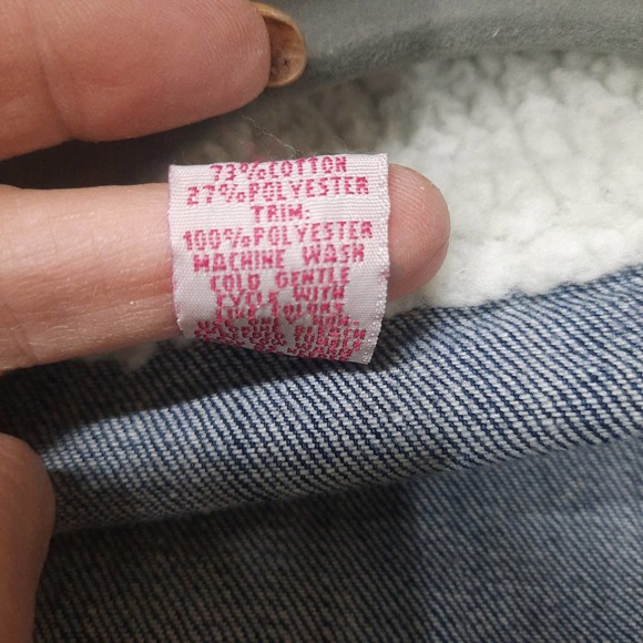 VTG JW Style Trucker style fleece collar down front Denim Coat Western Work XL - Picture 5 of 5